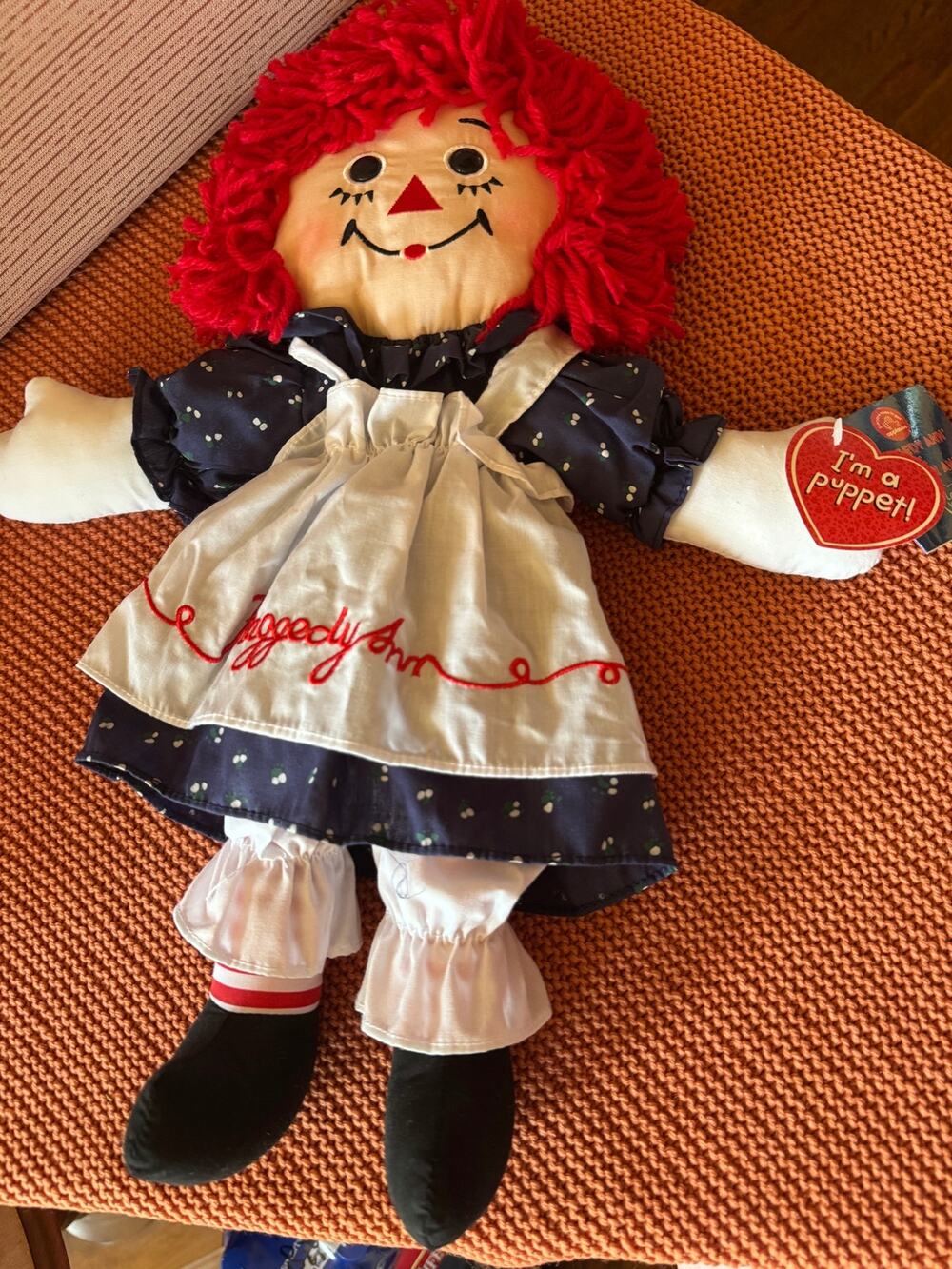 2002 Raggedy Ann Applause Hasbro Hand Puppet 17" #16895 NWT